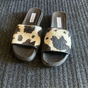 Steve Madden Cow Hide Slippers